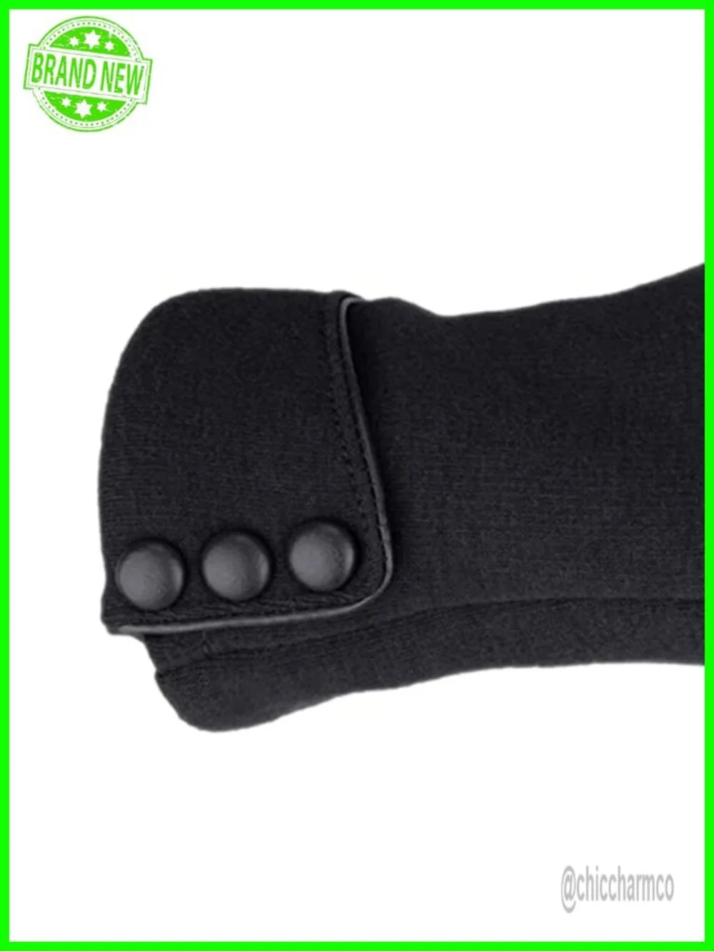 Touch Screen Fleece Winter Gloves with Button Decoration